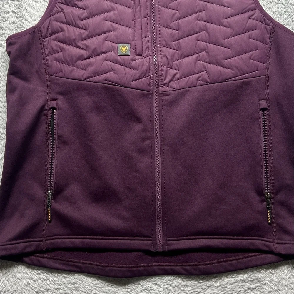 Ariat Rebar Cloud 9‎ Jacket Vest Womens 2XL Potent Purple Quilted Insulated